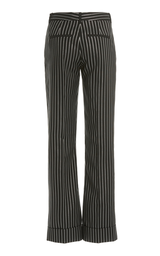 Metallic-Striped Wool-Blend Cuffed Straight-Leg Trousers展示图