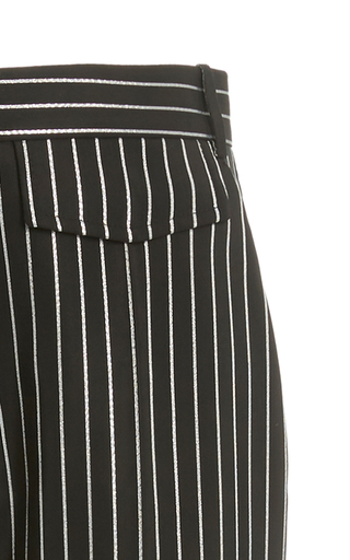 Metallic-Striped Wool-Blend Cuffed Straight-Leg Trousers展示图