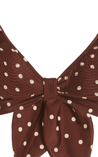 Rolling Hills Ruffled Polka-Dot Bikini Top展示图