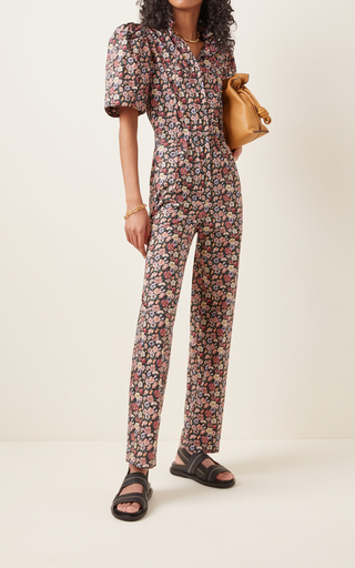 Leslie Tie-Neck Liberty-Print Cotton Jumpsuit展示图