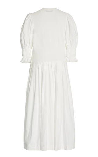 Karla Jersey And Pleated Cotton Poplin Midi Dress展示图