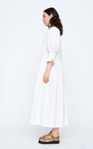 Karla Jersey And Pleated Cotton Poplin Midi Dress展示图