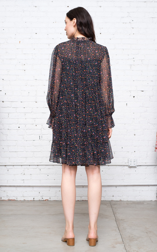 Bennet Ditsy-Print Crinkled Chiffon Mini Dress展示图