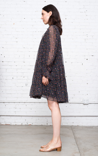 Bennet Ditsy-Print Crinkled Chiffon Mini Dress展示图