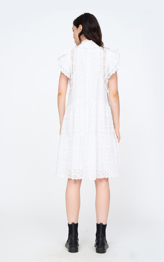 Ingrid Ruffled Embroidered-Eyelet Cotton Mini Dress展示图