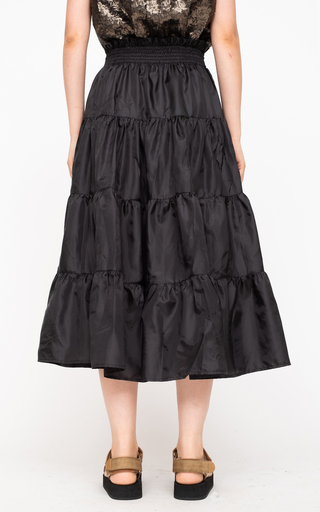 Nadja Tiered Taffeta Midi Skirt展示图