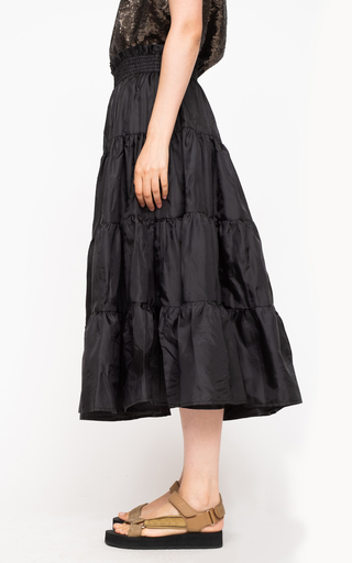 Nadja Tiered Taffeta Midi Skirt展示图