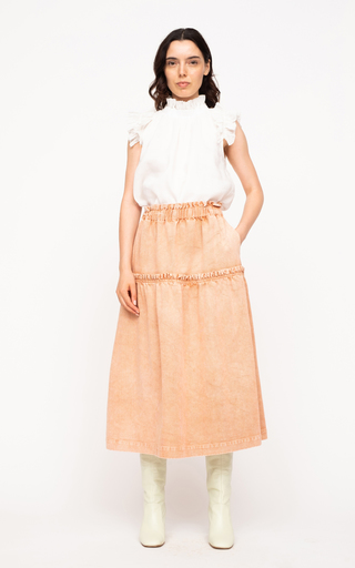 Hattie Pleat-Trimmed Cotton Ramie Top展示图