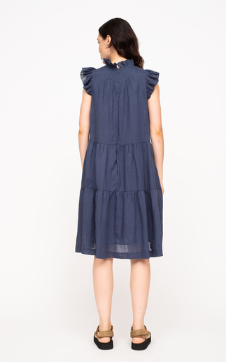 Hattie Pleat-Trimmed Cotton Ramie Mini Tunic Dress展示图