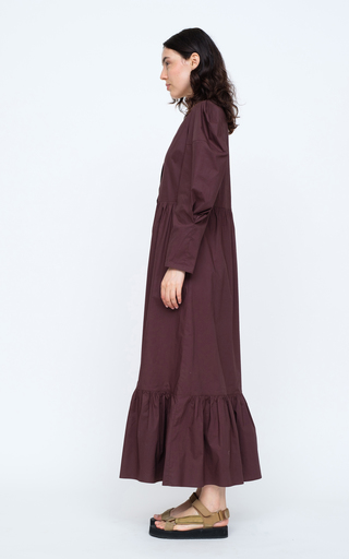 Karla Puff-Sleeve Cotton Midi Dress展示图