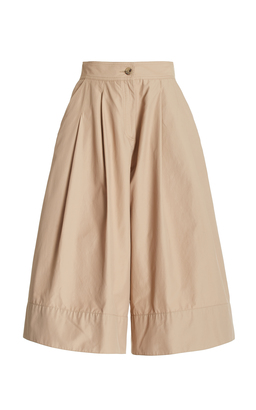 PLEATED COTTON CULOTTES