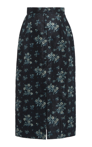 Stella Floral Silk Midi Skirt展示图