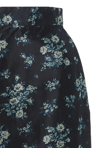 Stella Floral Silk Midi Skirt展示图