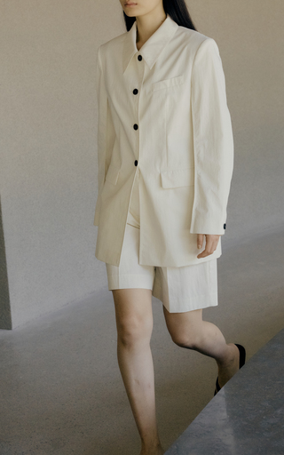 Pleated Cotton-Blend Poplin Shorts展示图