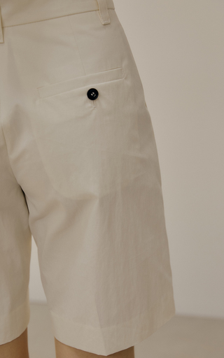 Pleated Cotton-Blend Poplin Shorts展示图