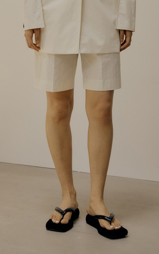 Pleated Cotton-Blend Poplin Shorts展示图