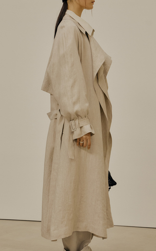 Organic Linen Trench Coat展示图