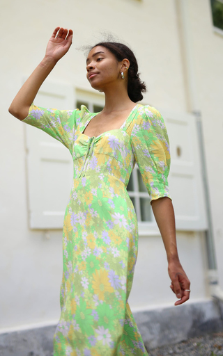 Naomi Daisy-Print Crepe Midi Dress展示图