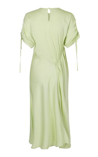 Davina Ruched Satin Midi Dress展示图