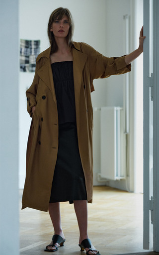 Ramelle Twill Double-Breasted Trench Coat展示图