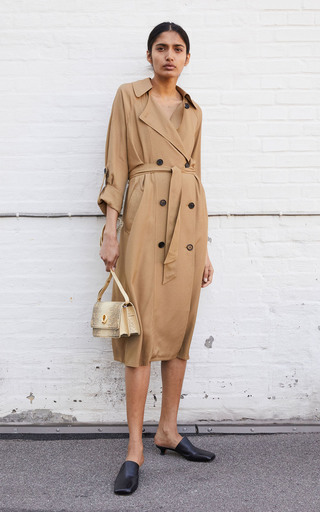 Ramelle Twill Double-Breasted Trench Coat展示图