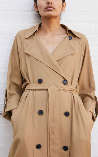 Ramelle Twill Double-Breasted Trench Coat展示图