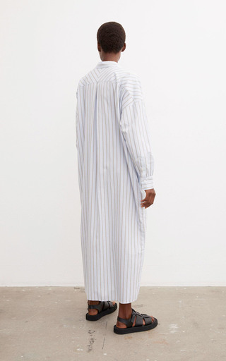 Eina Oversized Striped Cotton Maxi Shirt Dress展示图