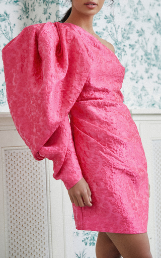 Piermont Floral Jacquard One-Shoulder Mini Dress展示图
