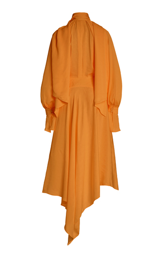 Tilden Draped Georgette Tie-Neck Midi Wrap Dress展示图