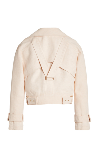 Vermont Buckle-Detailed Linen-Cotton Cropped Jacket展示图