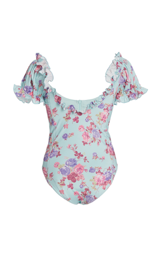 Fantasia Puff-Sleeve Floral One-Piece Swimsuit展示图