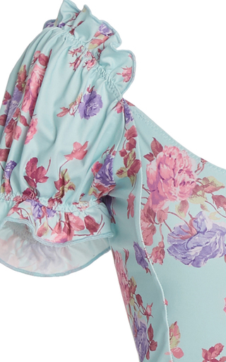 Fantasia Puff-Sleeve Floral One-Piece Swimsuit展示图