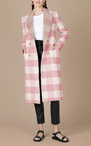 Milina Checked Wool-Blend Double-Breasted Coat展示图