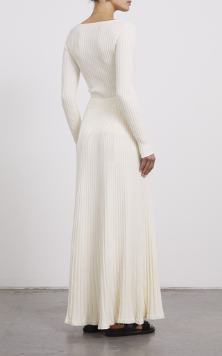 Hettie Cotton Ribbed-Knit Maxi Skirt展示图