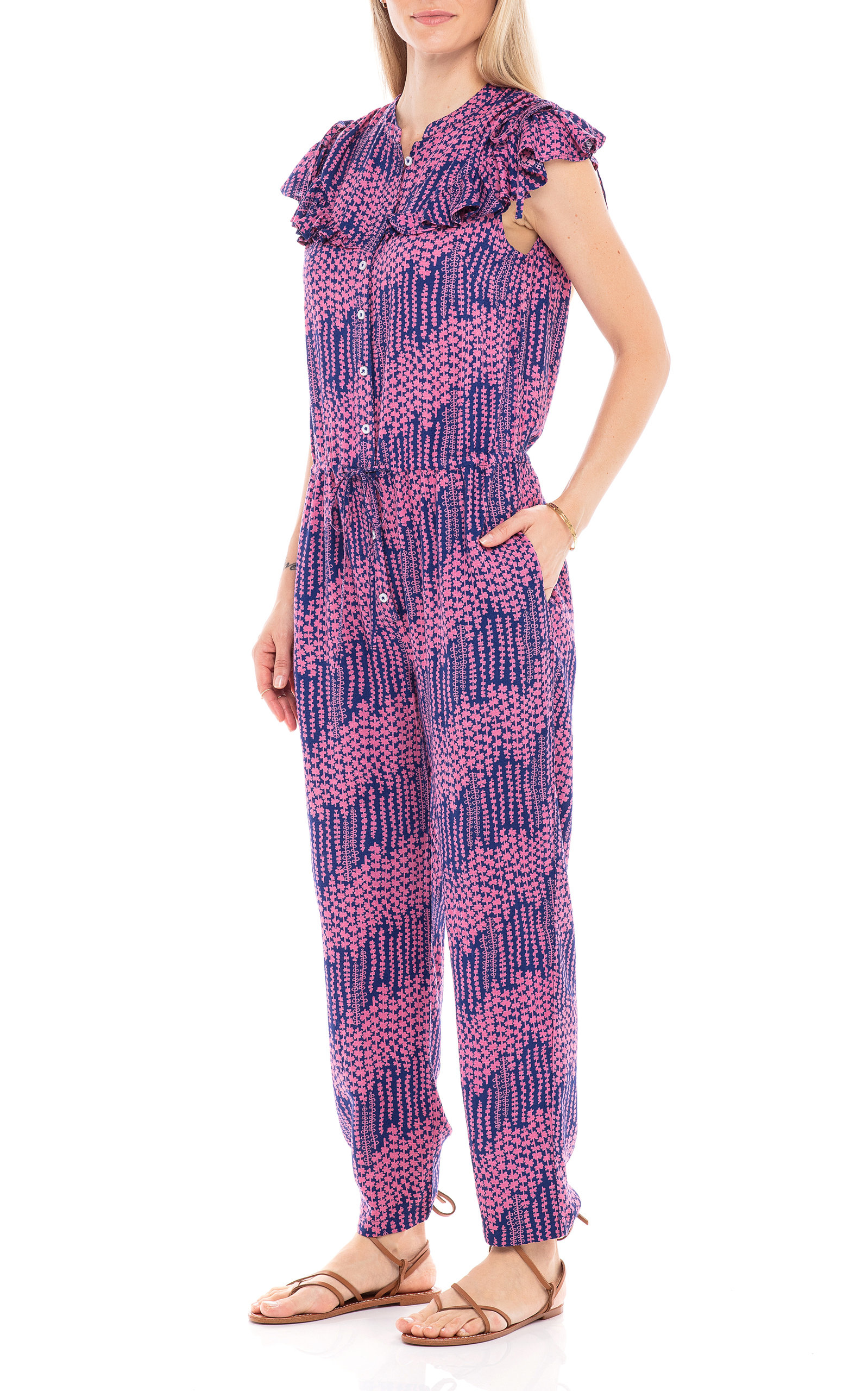 cotton printed jumpsuit