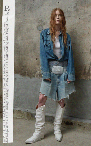 Damon Mid-Rise Pleated Denim Short展示图