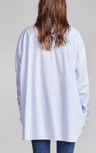 Oversized Striped Cotton Button Up Shirt展示图