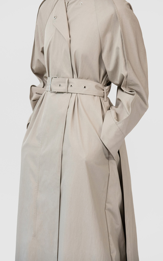 Cotton-Blend Belted Trench Coat展示图