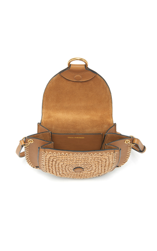 Genevieve Leather And Raffia Crossbody Bag展示图