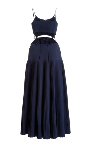 Rem Pleated Cutout Poplin Maxi Dress展示图