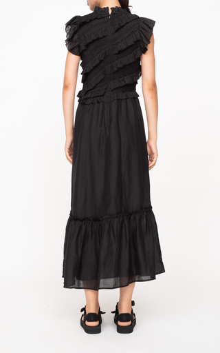 Eleanor Linen-Blend Tiered Maxi Dress展示图