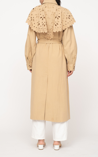 Hazel Broderie-Trimmed Gabardine Trench Coat展示图