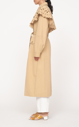 Hazel Broderie-Trimmed Gabardine Trench Coat展示图