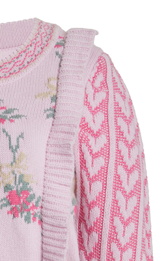 Warwick Ruffled-Trim Knit Sweater展示图