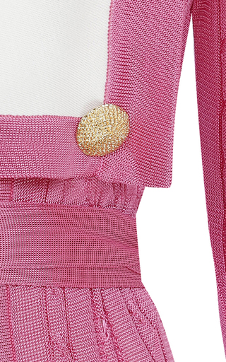 Knit Jacket With Gold Buckles And Ribbon Belt展示图