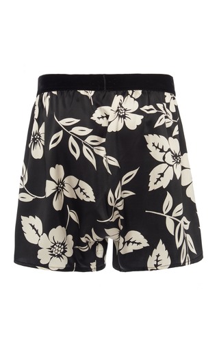 Floral Printed Silk-Satin Shorts展示图