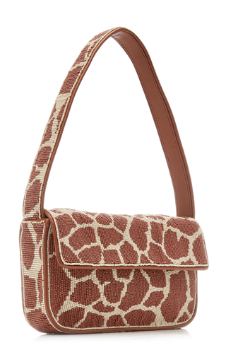 Tommy Giraffe Print Beaded Shoulder Bag展示图