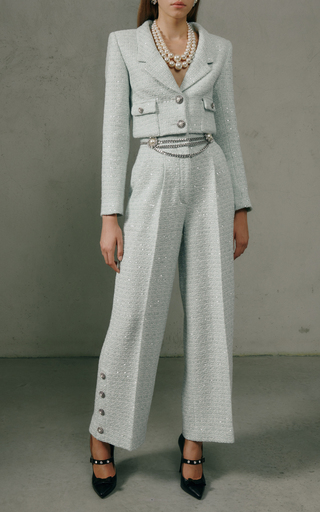 Sequined Wool-Blend Cropped Blazer展示图