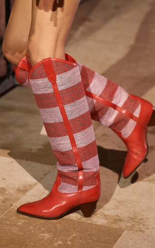 Lihana Striped Knee High Boots展示图