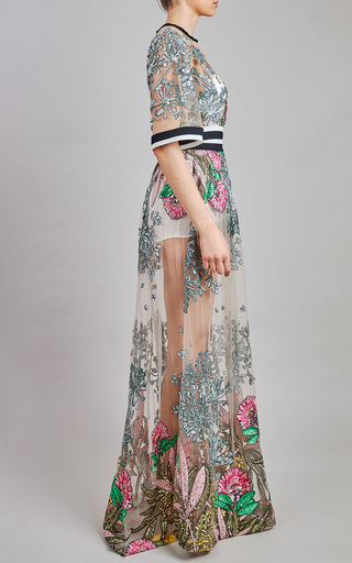 Embroidered Tulle Maxi Dress展示图